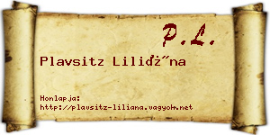 Plavsitz Liliána névjegykártya